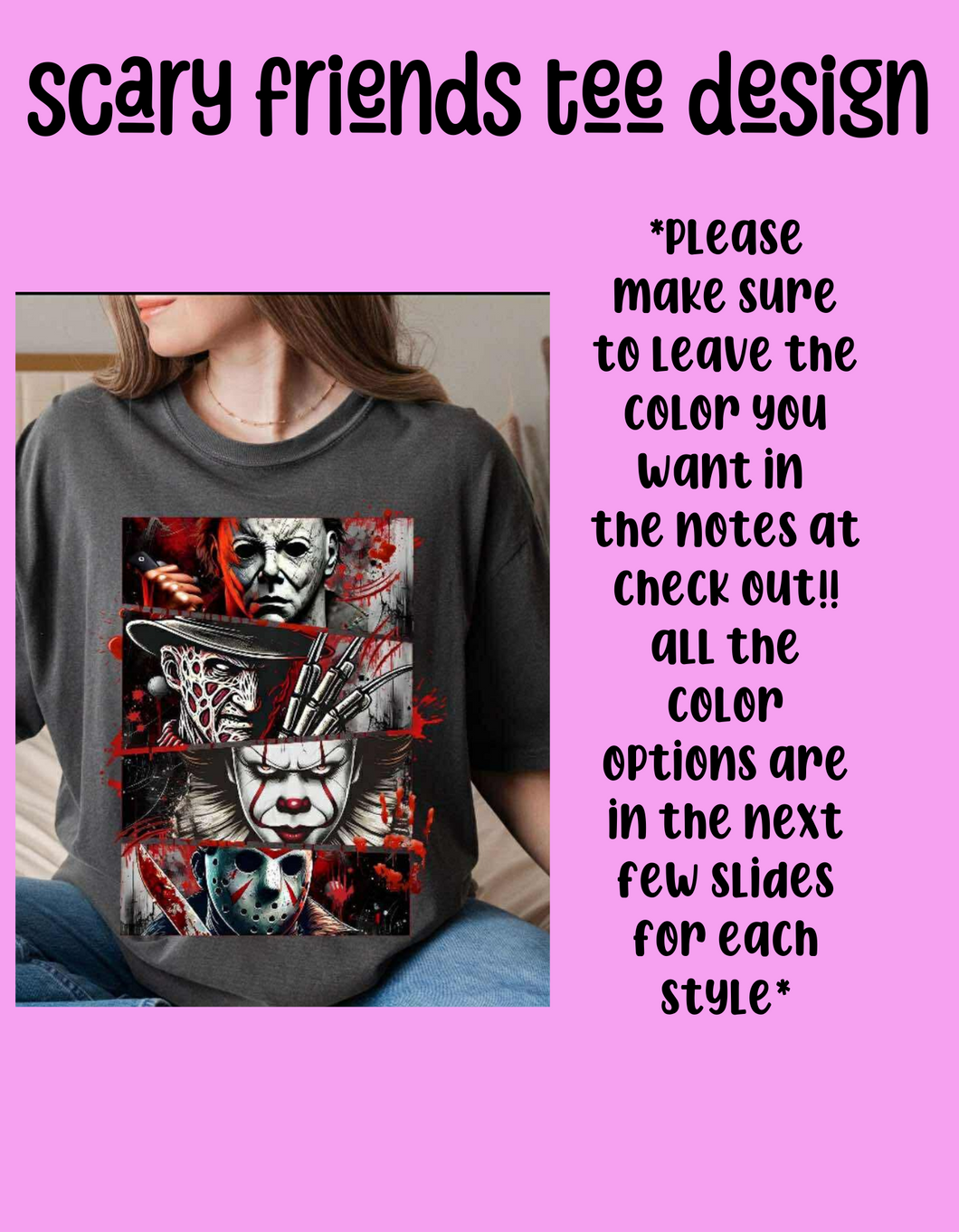 Scary friends tee design