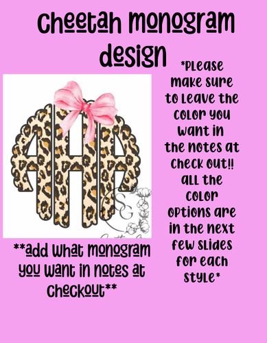 Cheetah monogram design