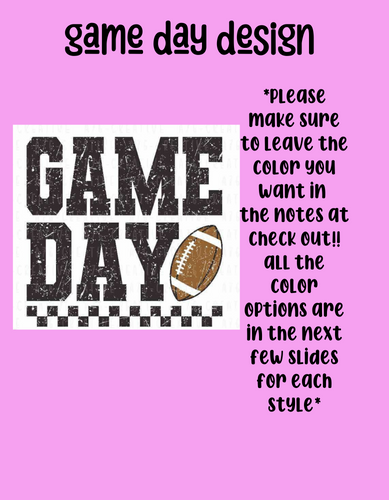 Game day tee design