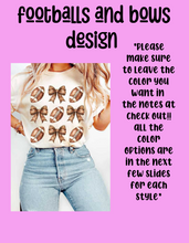 Load image into Gallery viewer, Footballs and bows design