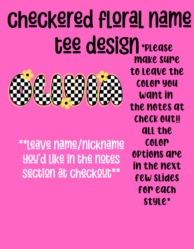 checkered floral name design