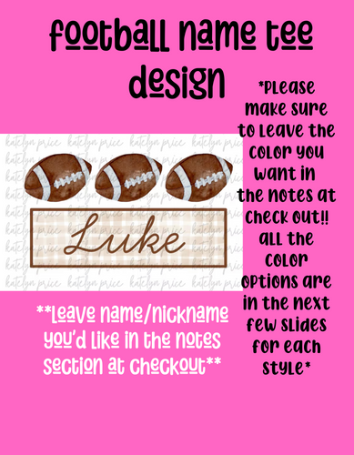 Football name 2 tee