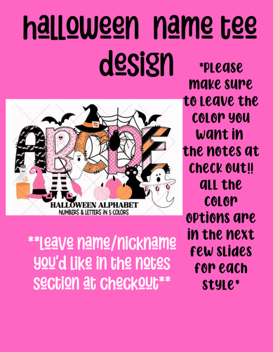 Halloween name tee design