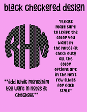 Load image into Gallery viewer, Black monogram design
