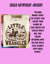Load image into Gallery viewer, Little wrangler tee design