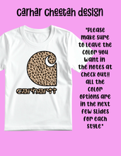 Load image into Gallery viewer, Carhar cheetah tee design