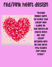 Load image into Gallery viewer, Red/pink heart tee design