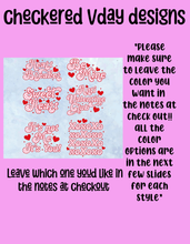Load image into Gallery viewer, Checkered vday tee designs