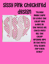 Load image into Gallery viewer, Sissy pink checkered tee design