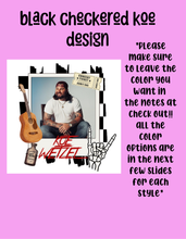 Load image into Gallery viewer, Black checkered koe design