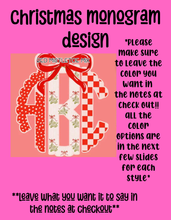 Load image into Gallery viewer, Christmas monogram design