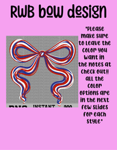 Load image into Gallery viewer, RWB bow design