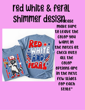 Load image into Gallery viewer, Red white and feral shimmer design