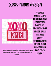 Load image into Gallery viewer, Xoxo name tee design