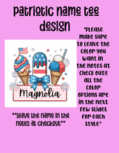 Load image into Gallery viewer, Patriotic name tee design