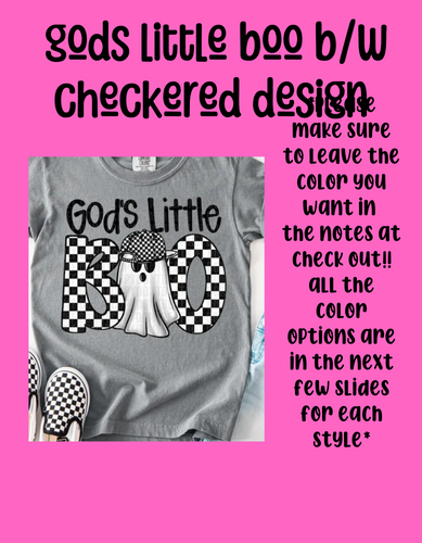 B/w checkered gods little boo design