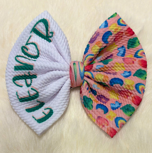 **CUSTOM** Pink lucky charms name bow