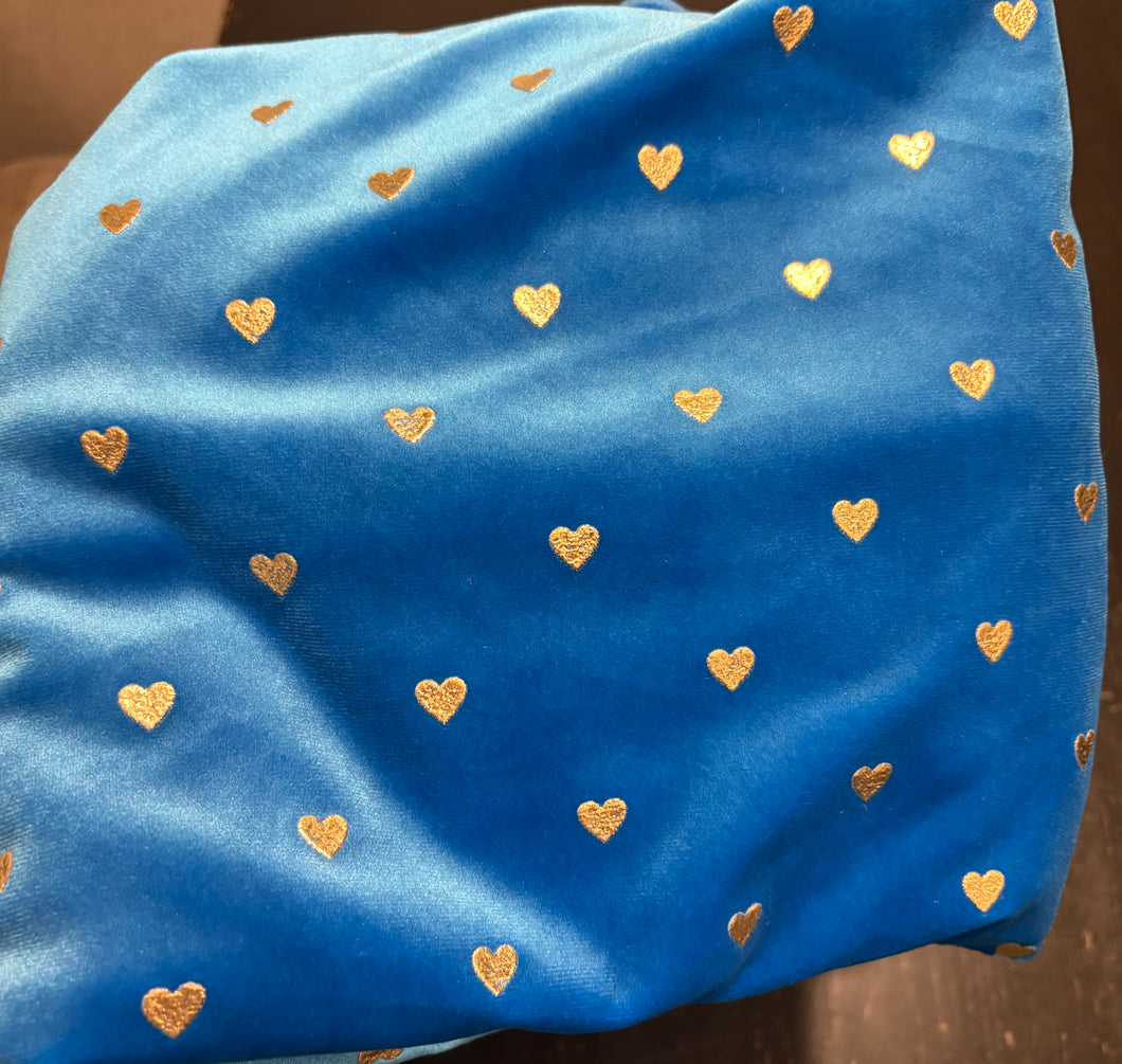 Dark blue heart velvet