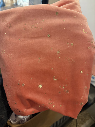Salmon pink galaxy velvet