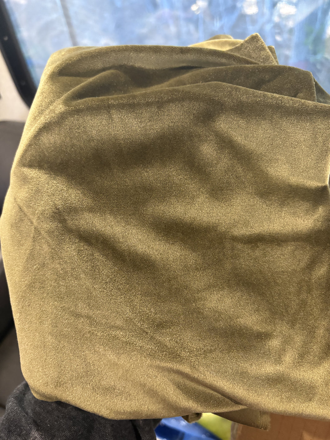 Greenish brown velvet