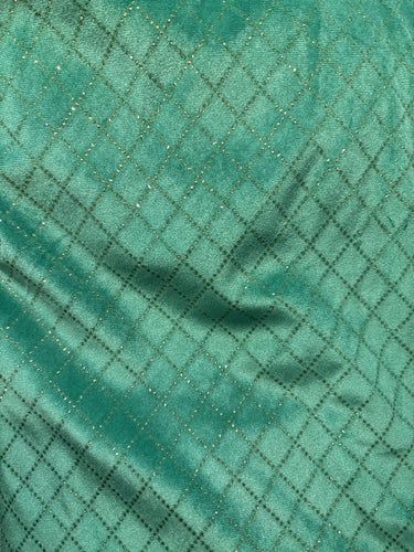 Teal diamond velvet
