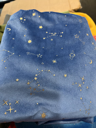 Midnight blue galaxy velvet