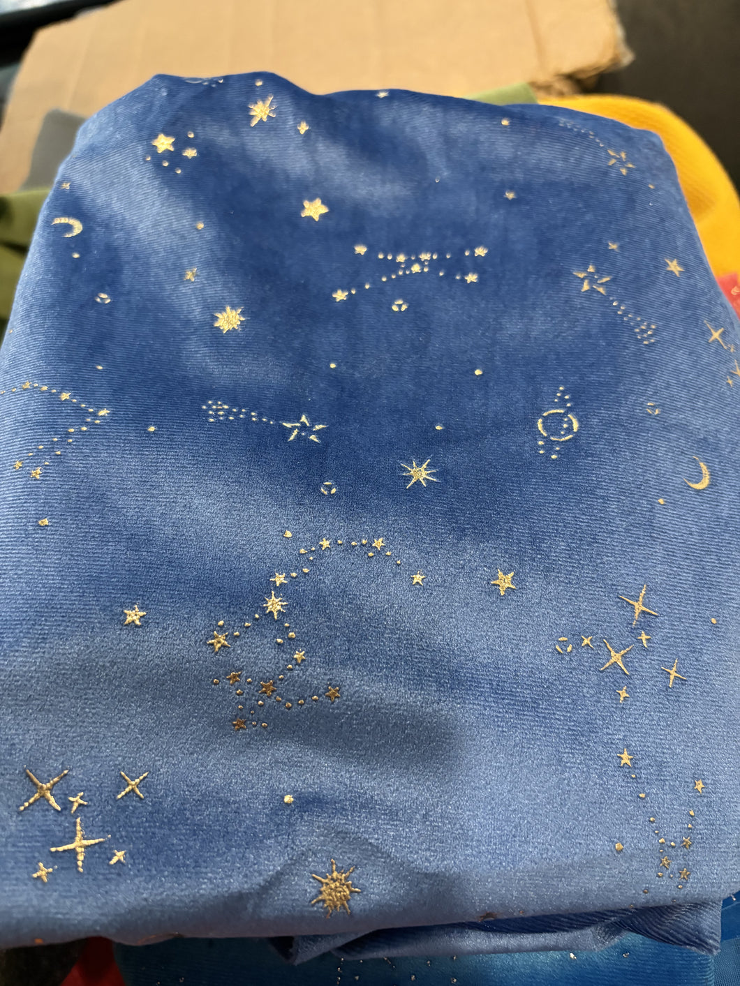 Midnight blue galaxy velvet