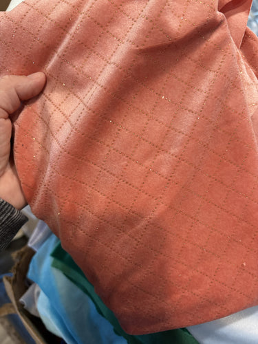 Salmon diamond velvet