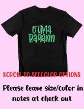 Load image into Gallery viewer, St pattys name tee #2 (matches name bow)