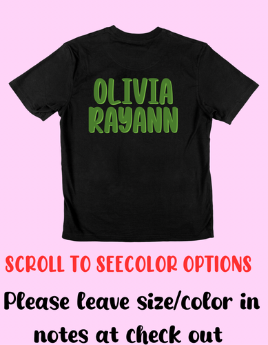 St pattys name tee (matches name bow)