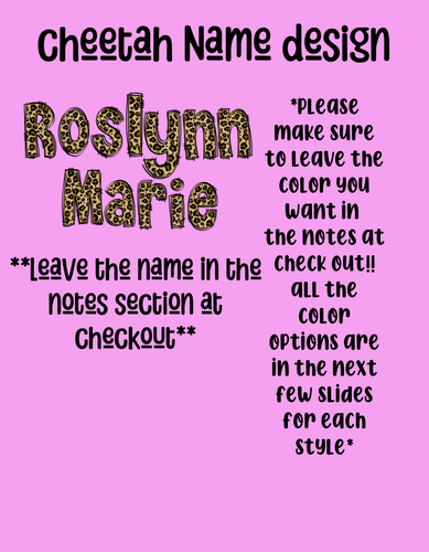 Cheetah name design