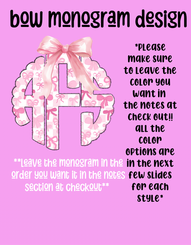 Bow monogram design