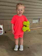 Load image into Gallery viewer, neon coral rib knit