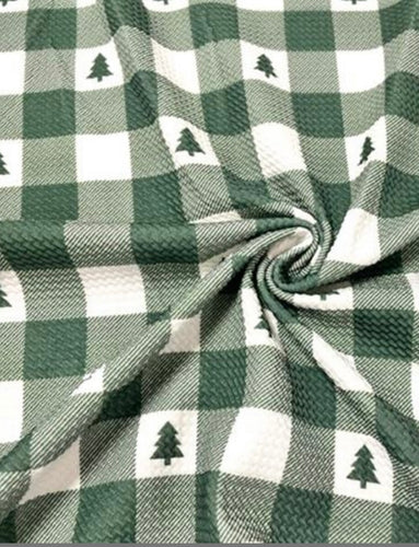 Green christmas tree plaid