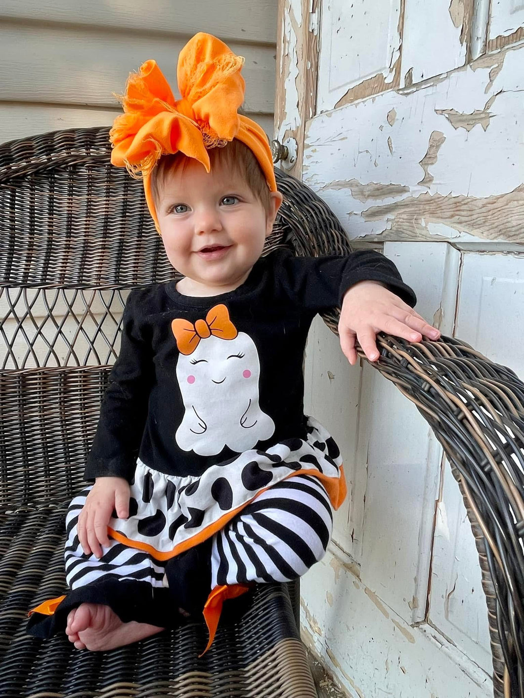 Neon orange distressed