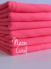 Load image into Gallery viewer, neon coral rib knit