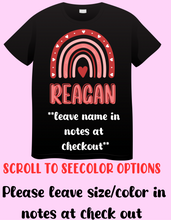 Load image into Gallery viewer, Rainbows&amp;bows name tee