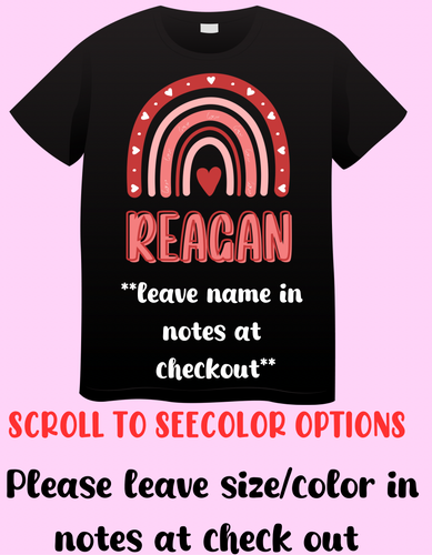 Rainbows&bows name tee