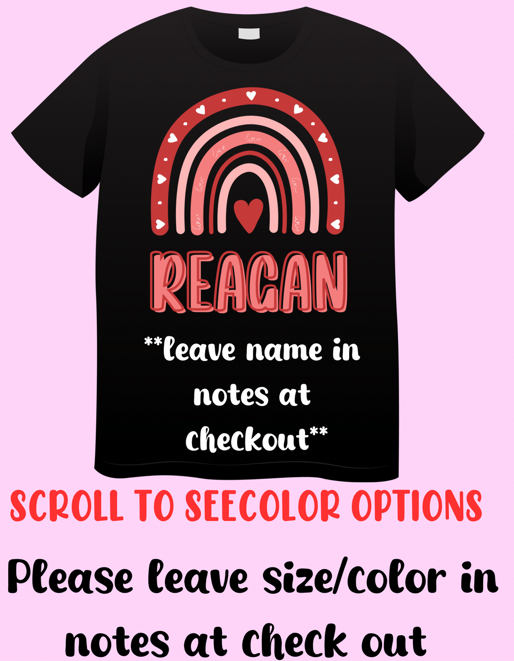 Rainbows&bows name tee