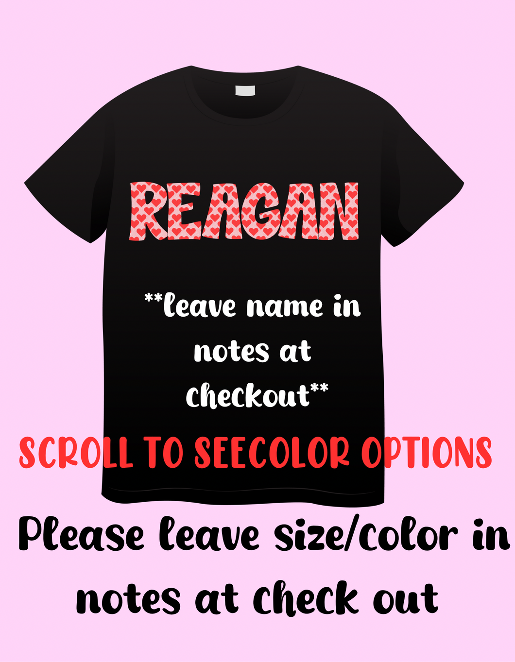 Red hearts name tee