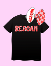 Load image into Gallery viewer, **CUSTOM**Red hearts name bow